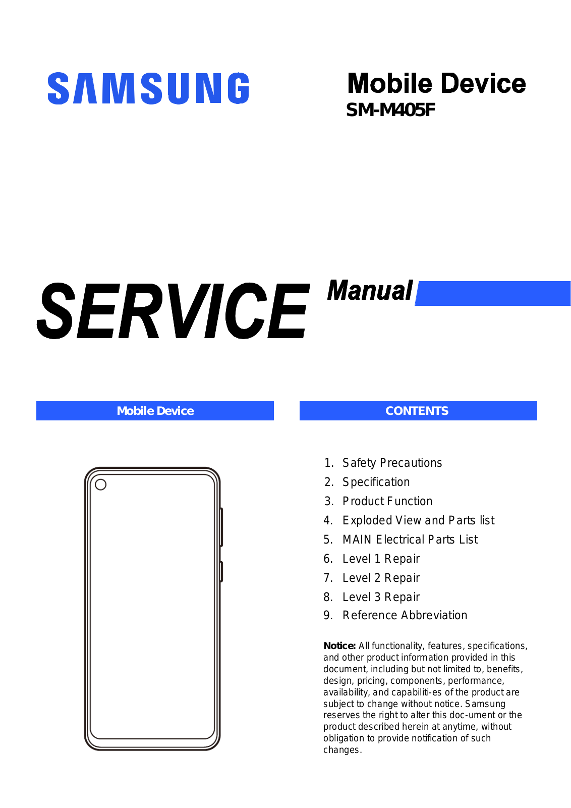 Samsung SM-M405F service manual