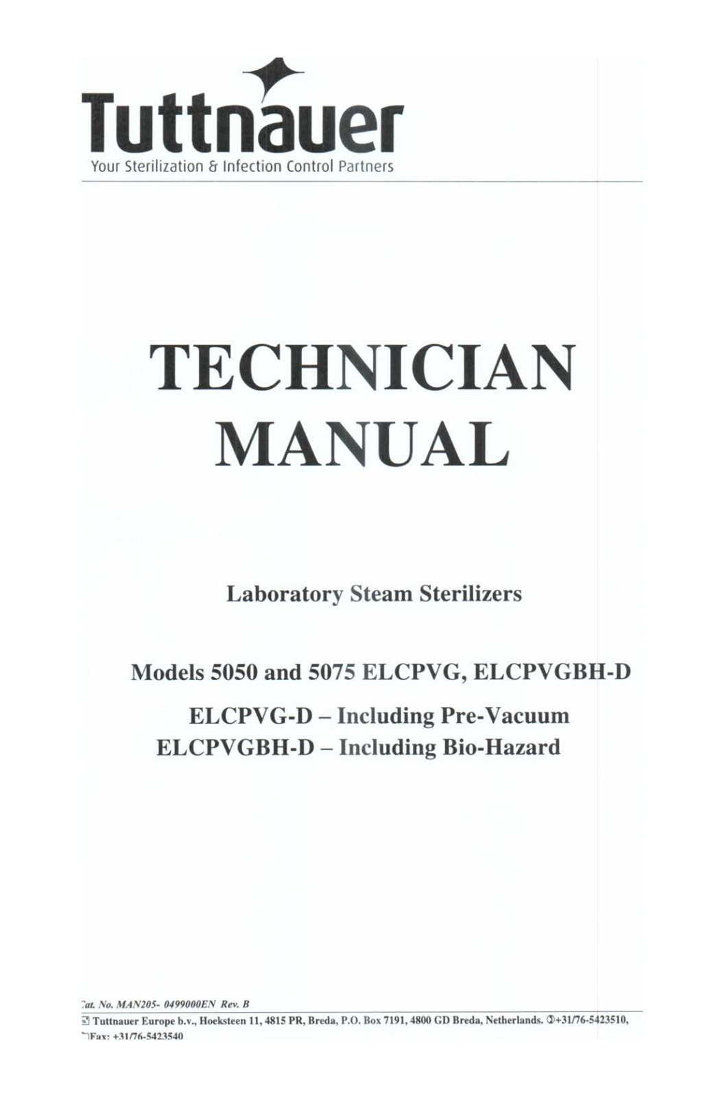 Tuttnauer 5050, 5075 Technical Manual - ManualMachine.com