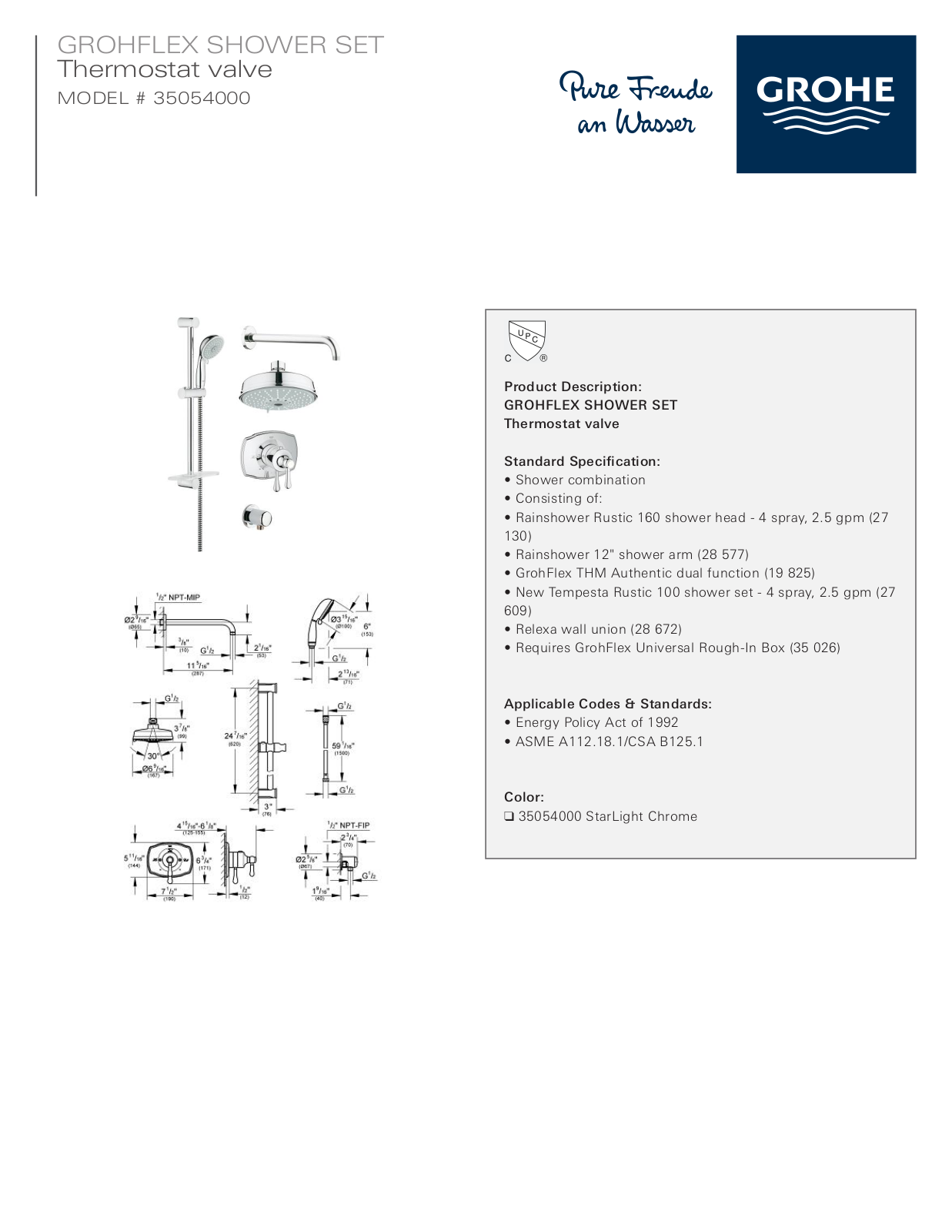 GROHE GRH4995 Specifications - ManualMachine.com