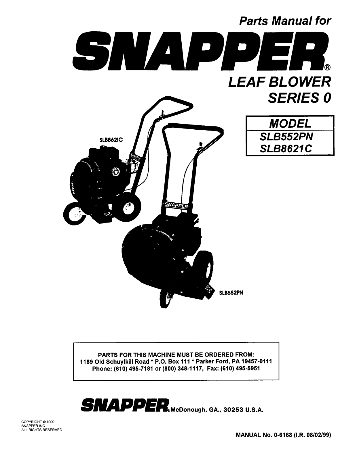 Snapper SLB8621C, SLB552PN User Manual