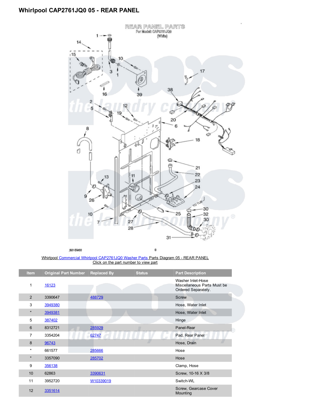 Whirlpool CAP2761JQ0 Parts Diagram