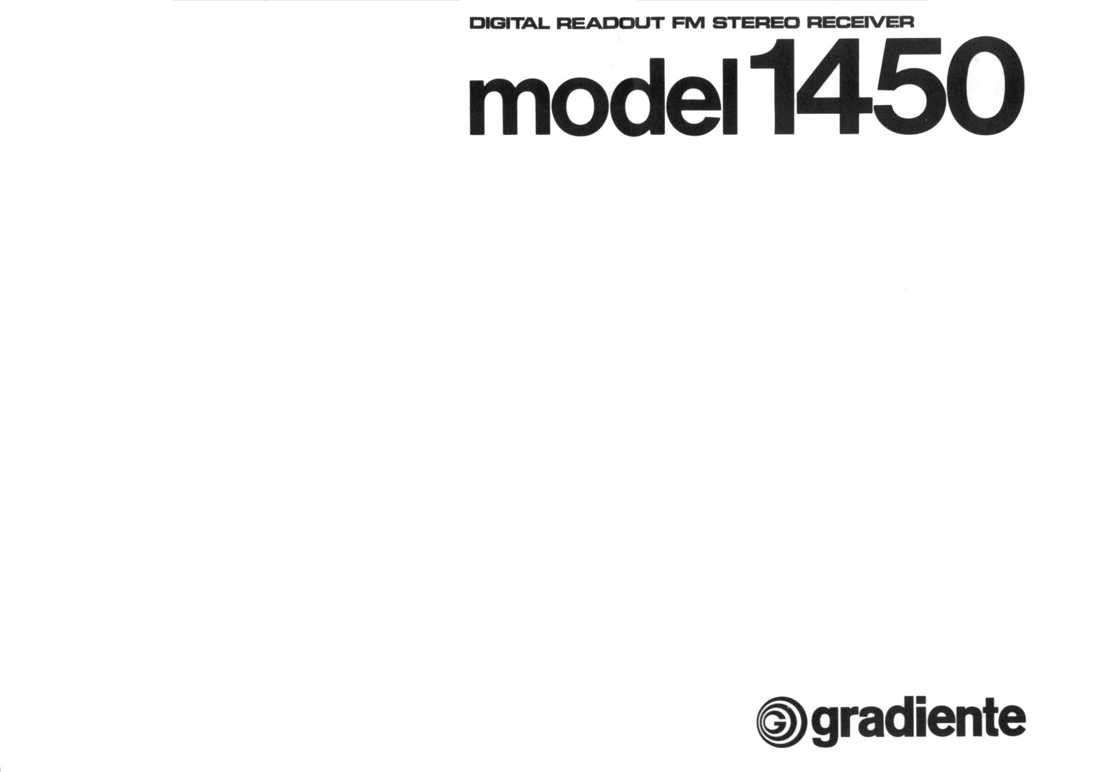 Gradiente 1450 User Manual