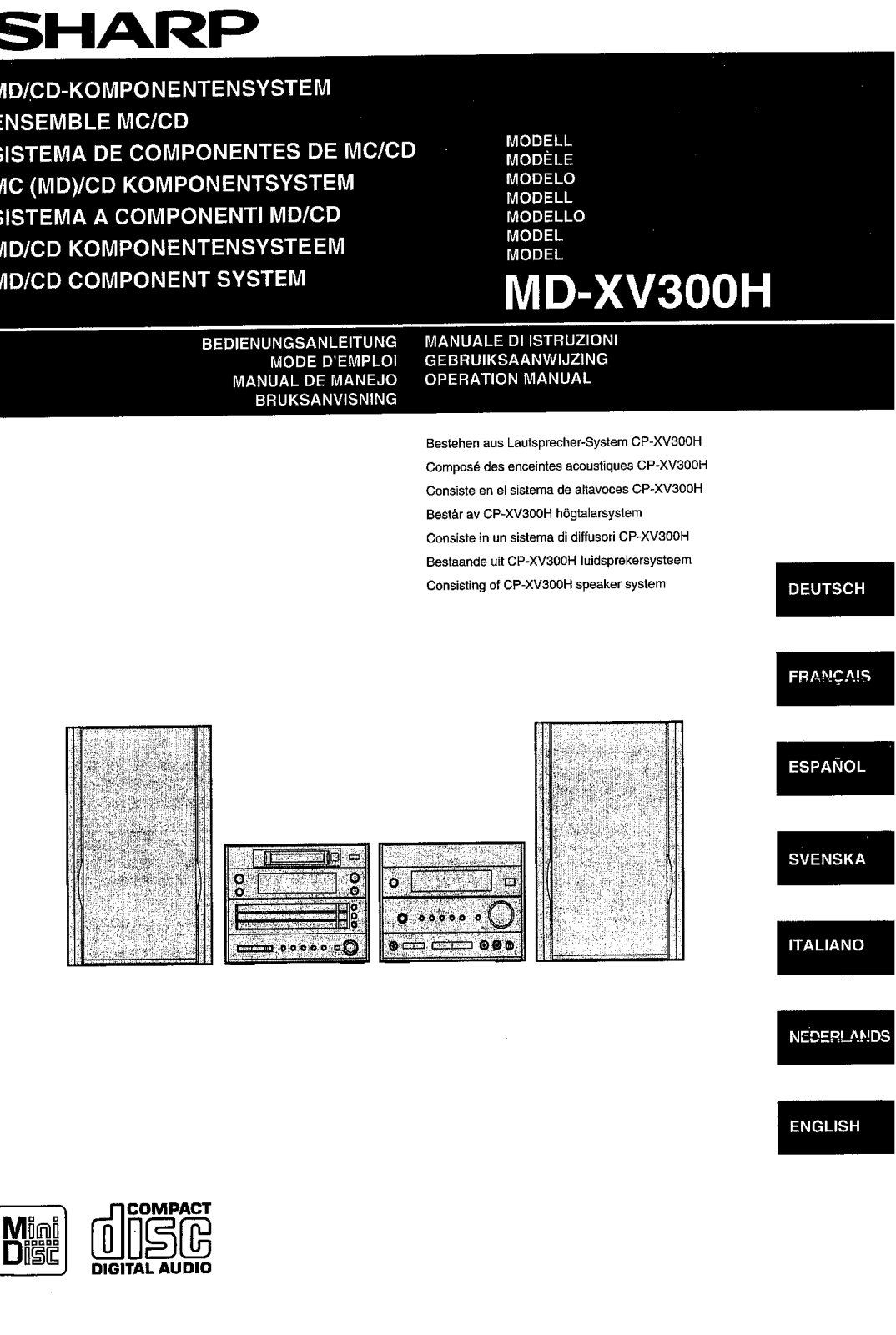 Sharp MD-XV300H User Manual