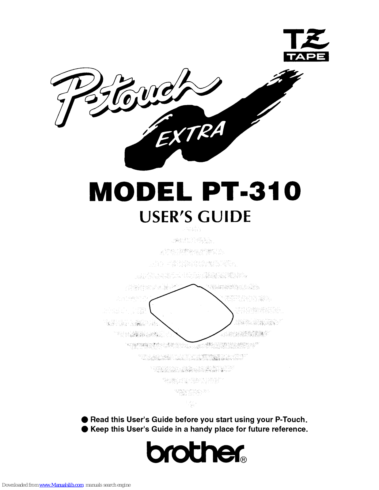 Brother P-touch Extra PT-310, PT-310B, PT310CLB - P-Touch Label Machine User Manual - ManualMachine.com