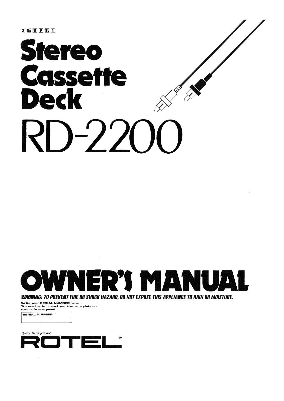 Rotel RD-2000 User Manual