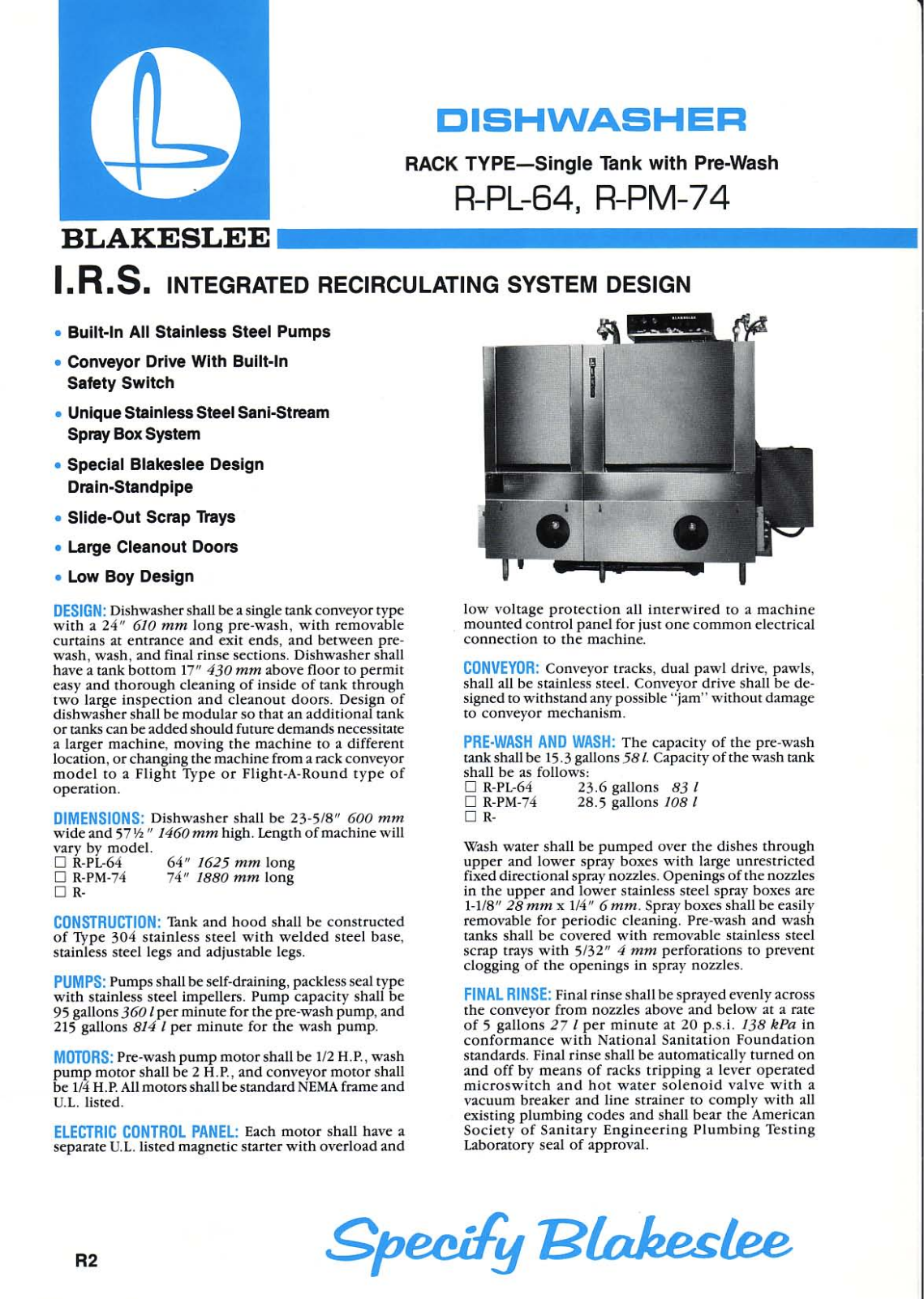 Blakeslee R-PM-74 General Manual