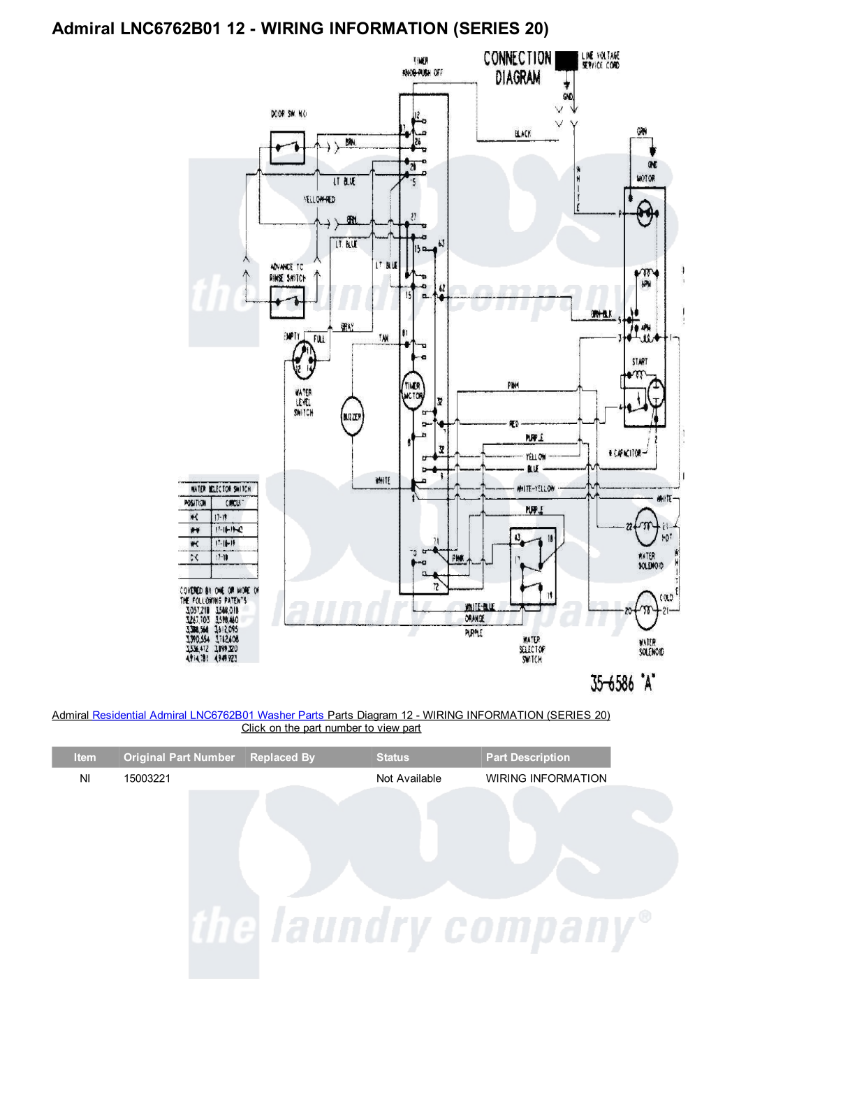 Admiral LNC6762B01 Parts Diagram