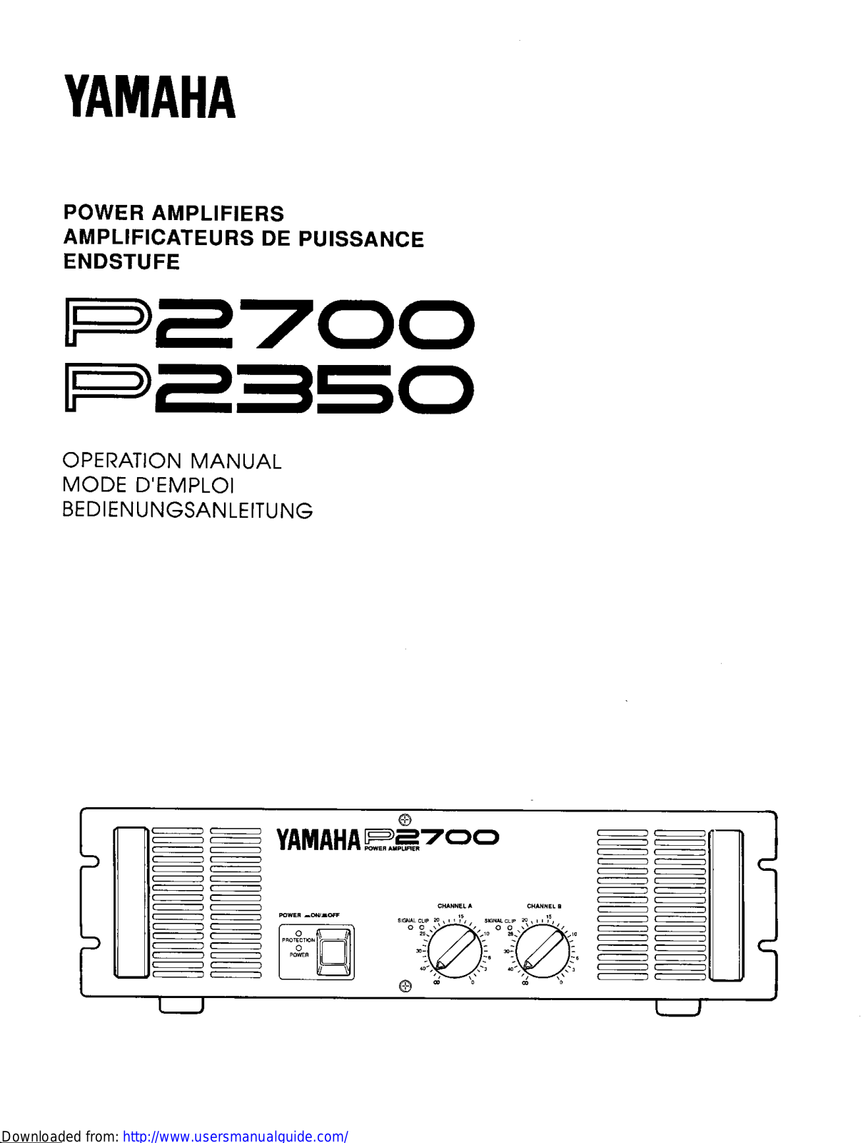 Yamaha Audio P2700, P2350 User Manual