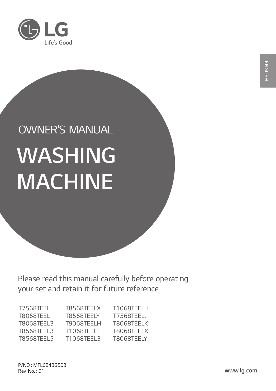 LG T7568TEELJ, T1068TEEL1 Owner’s Manual