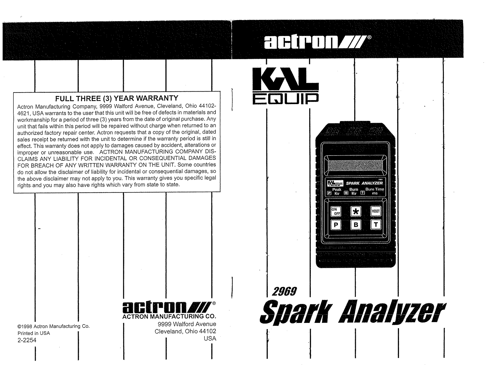 KAL EQUIP 2969 User Manual