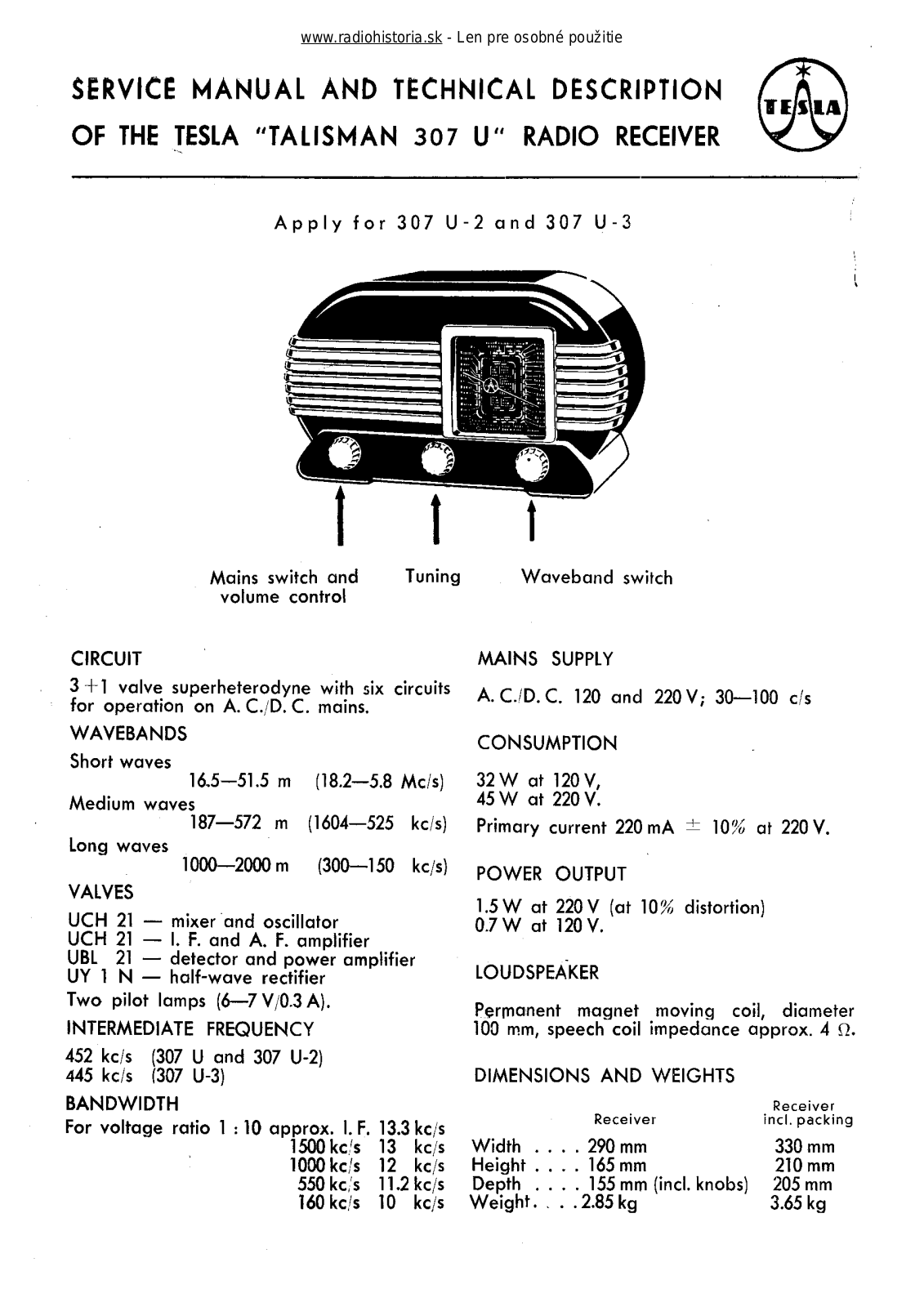 Tesla Eng307U User Manual