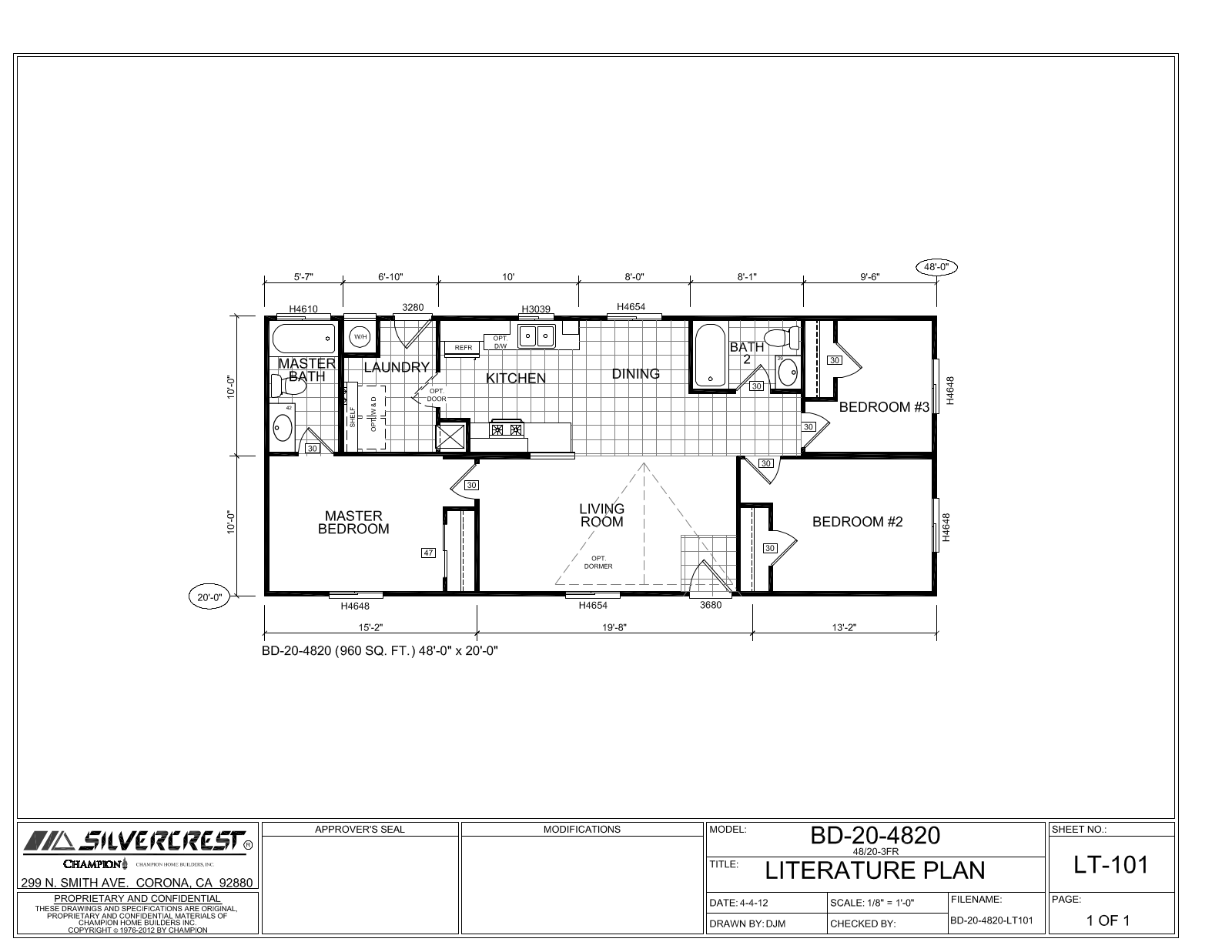 Silvercrest BD-20 Floor Plan