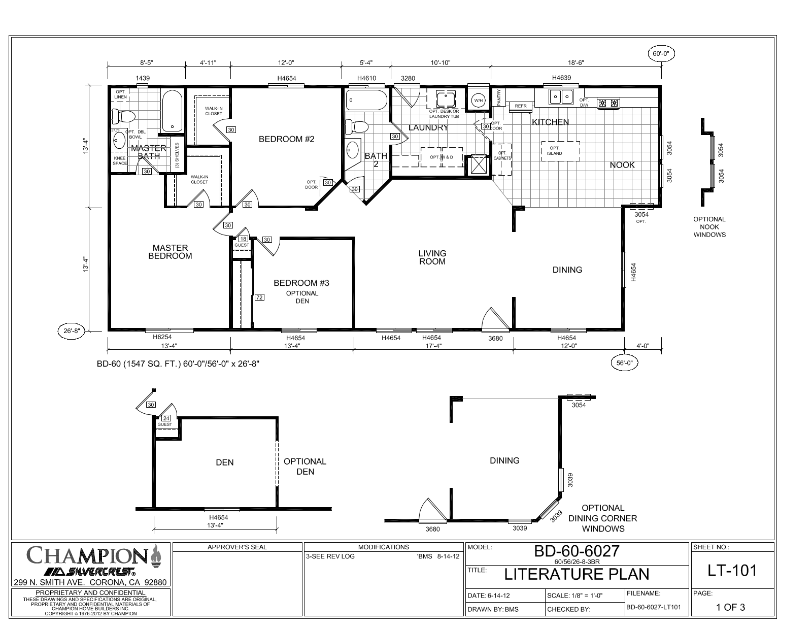 Silvercrest BD-60 Floor Plan