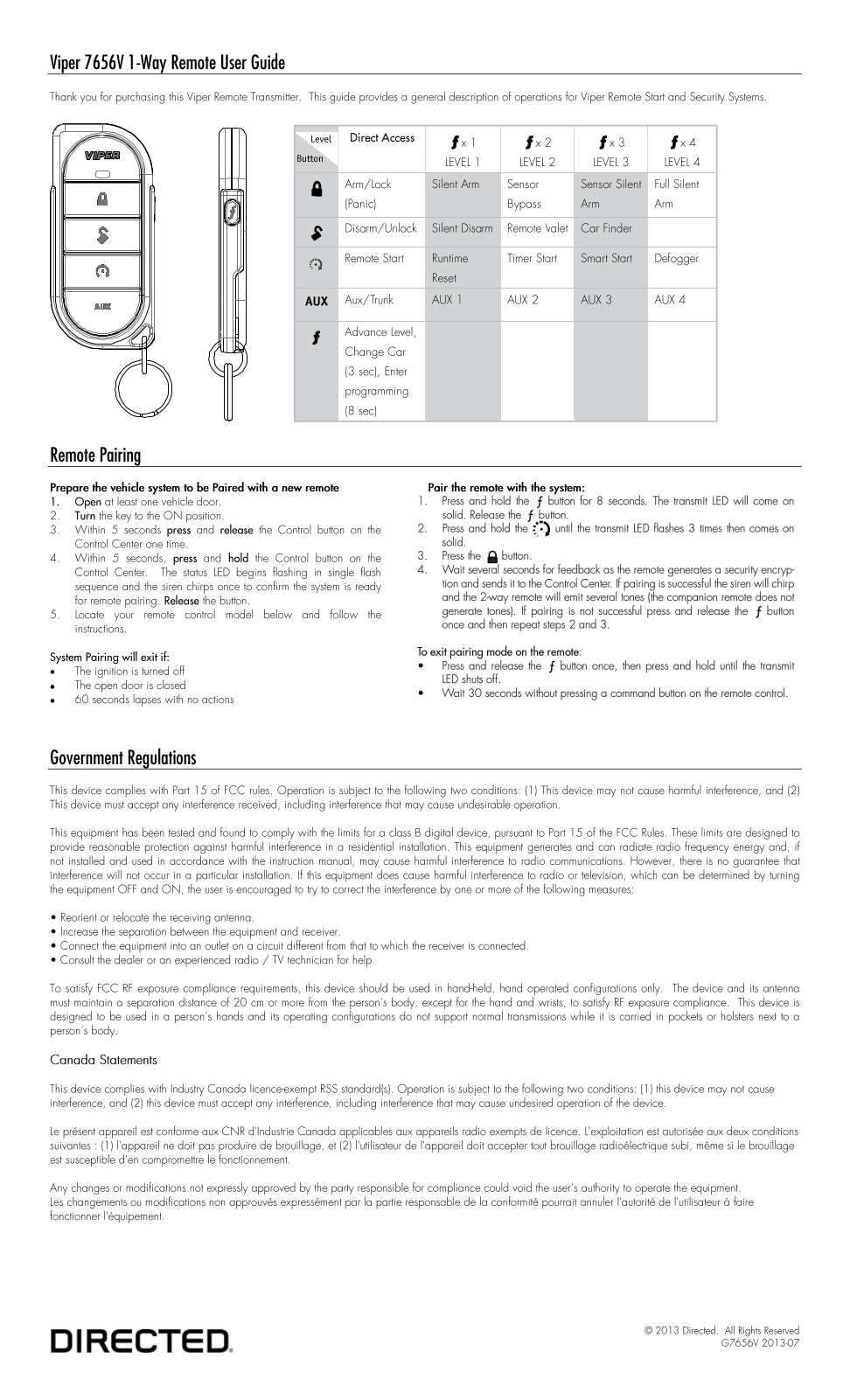 DEI Headquarters DEI7656 User Manual