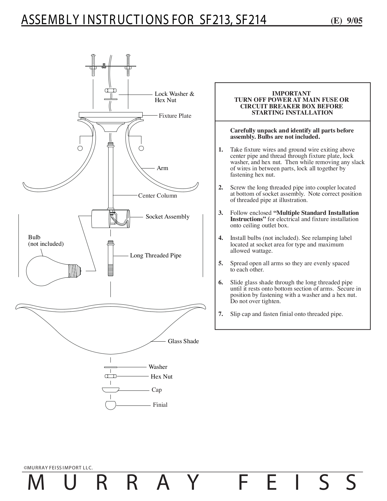 Feiss SF213 User Manual