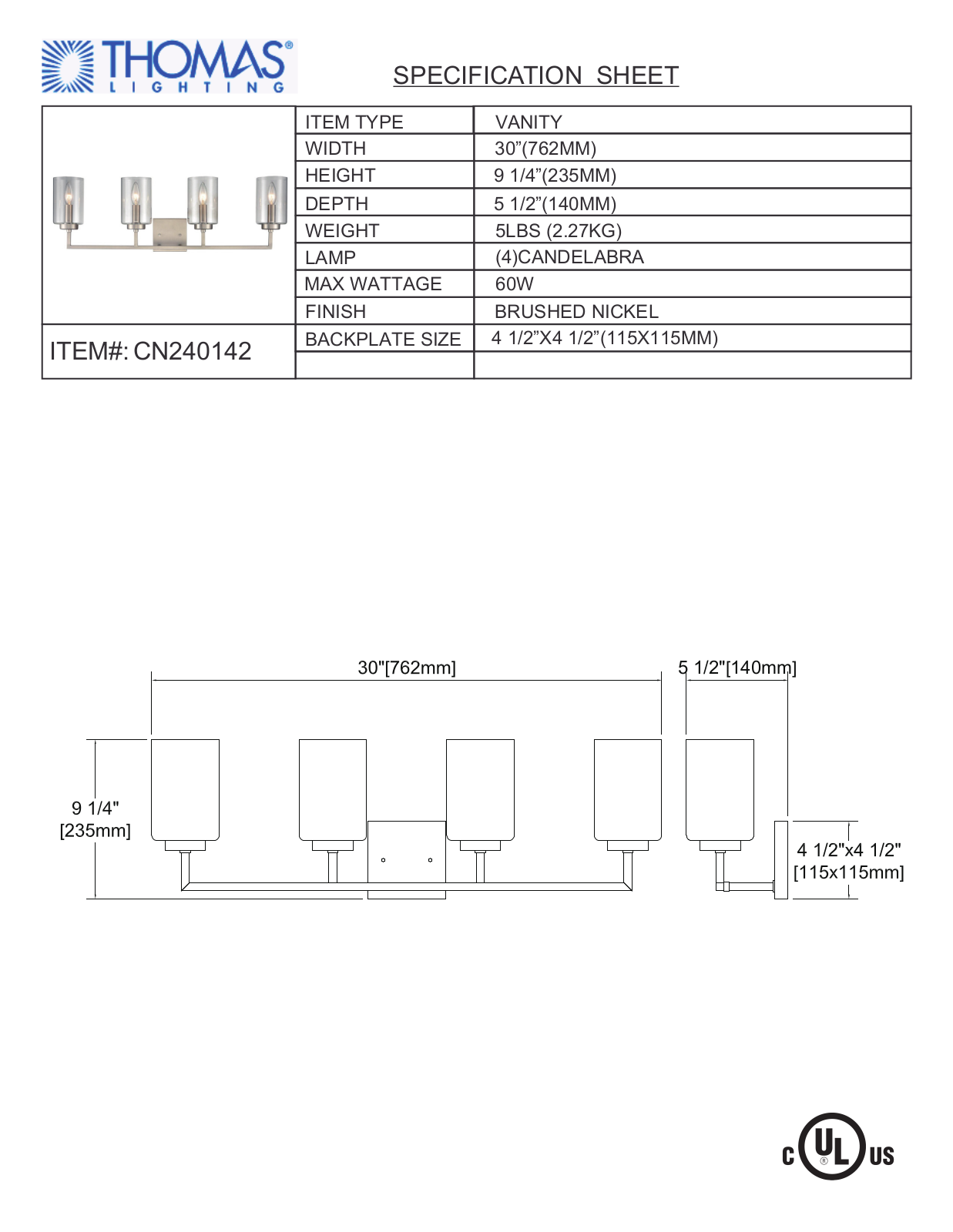 Thomas Lighting CN240142 User Manual - ManualMachine.com