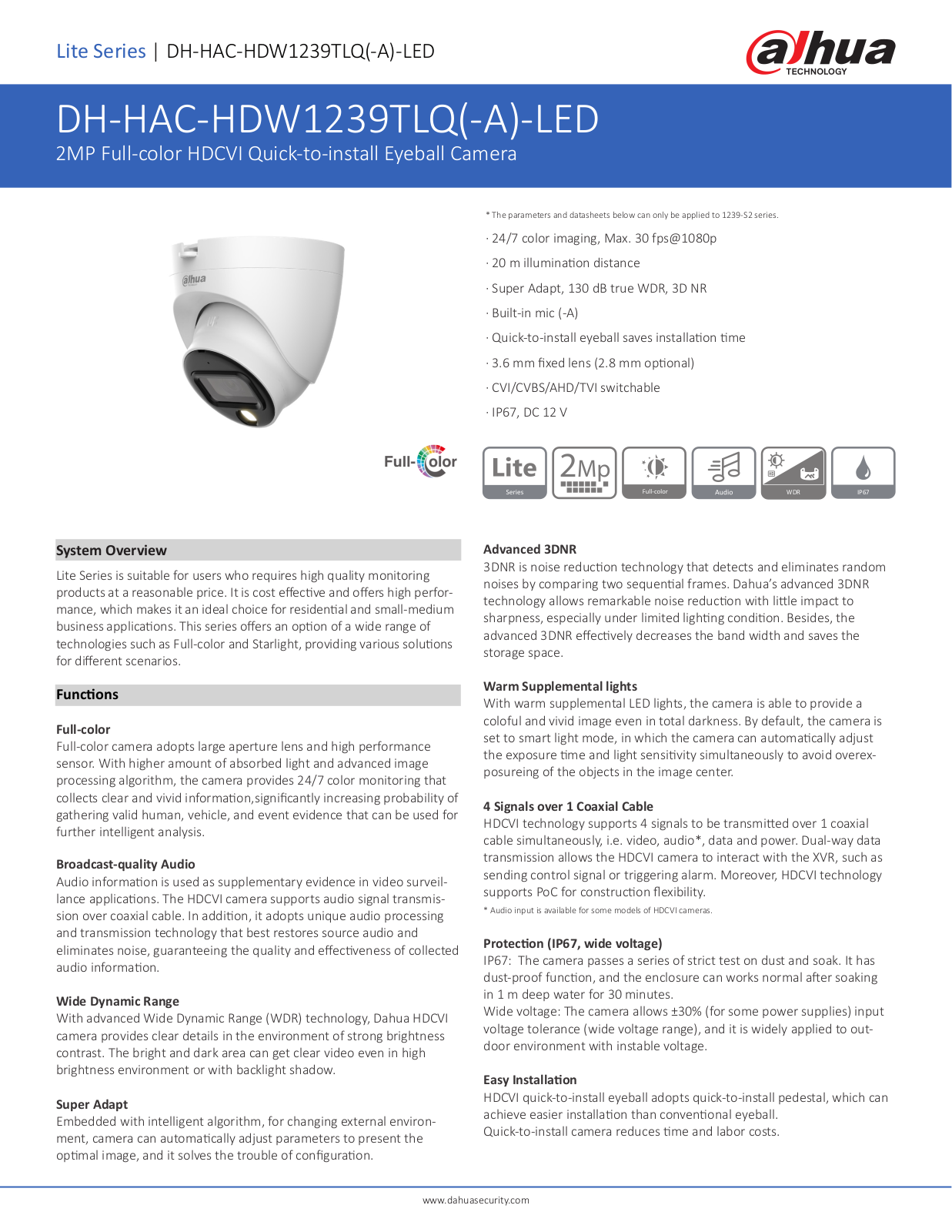 Dahua DH-HAC-HDW1239TLQ(-A)-LED User Manual