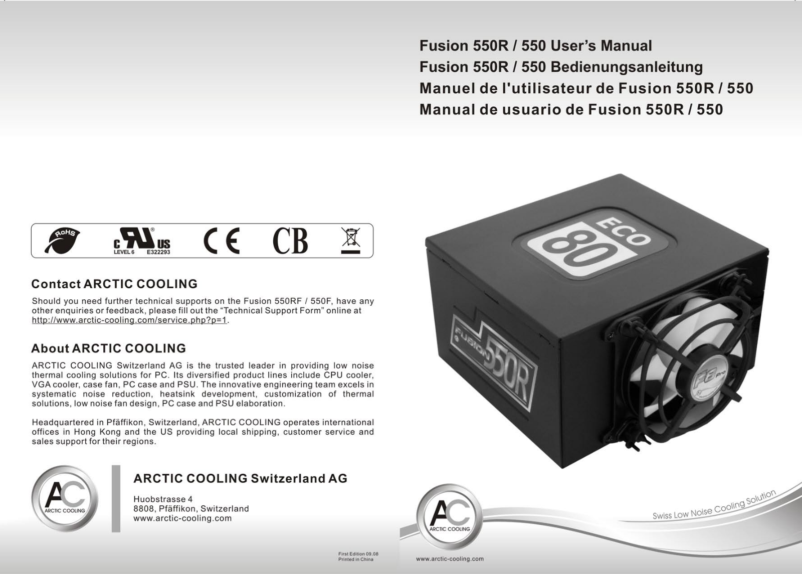 Arctic Cooling Fusion 550R User Manual