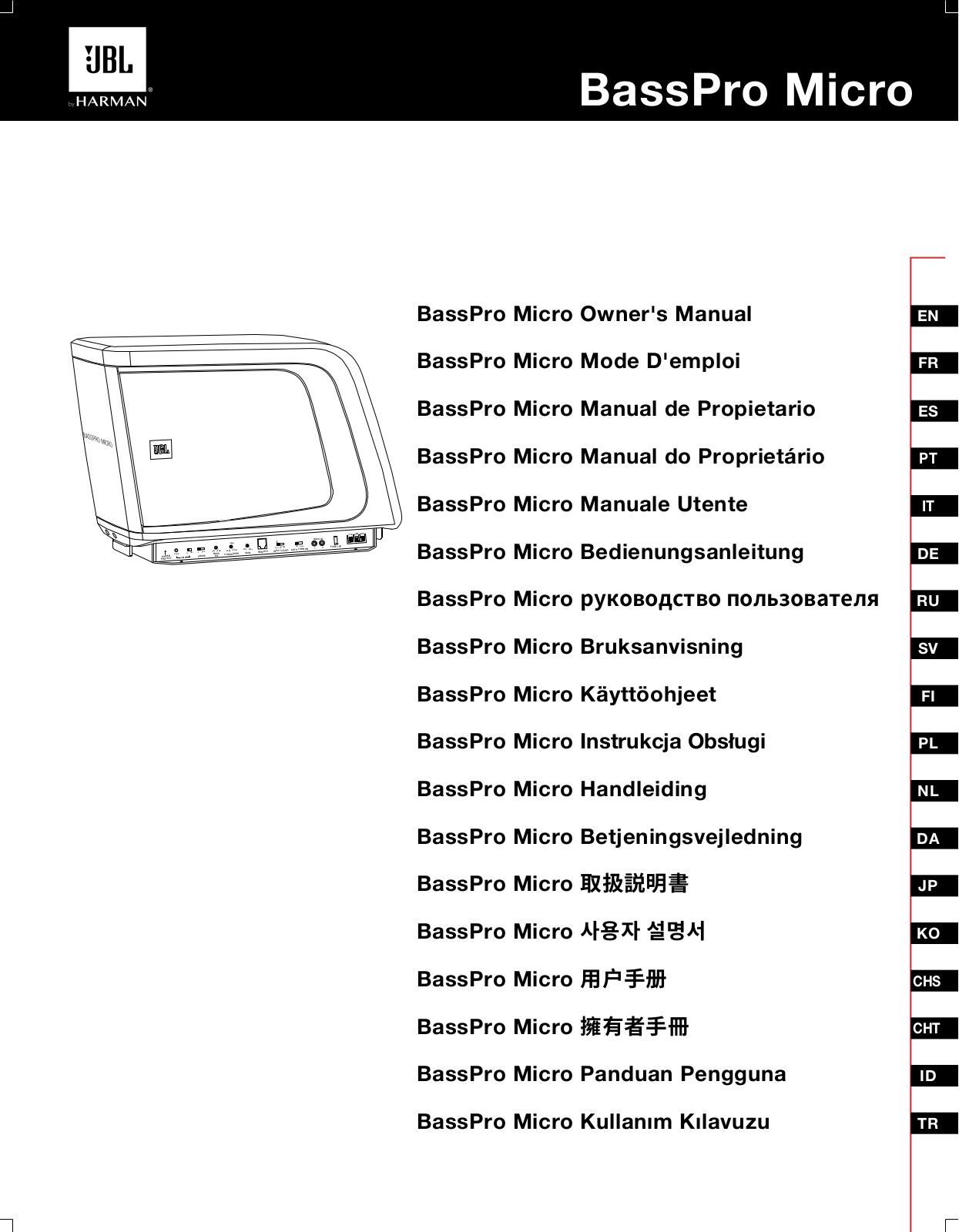 JBL BassPro Micro User manual