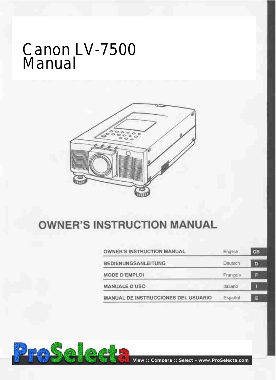 Canon LV-7500, LV-5500 User guide - ManualMachine.com