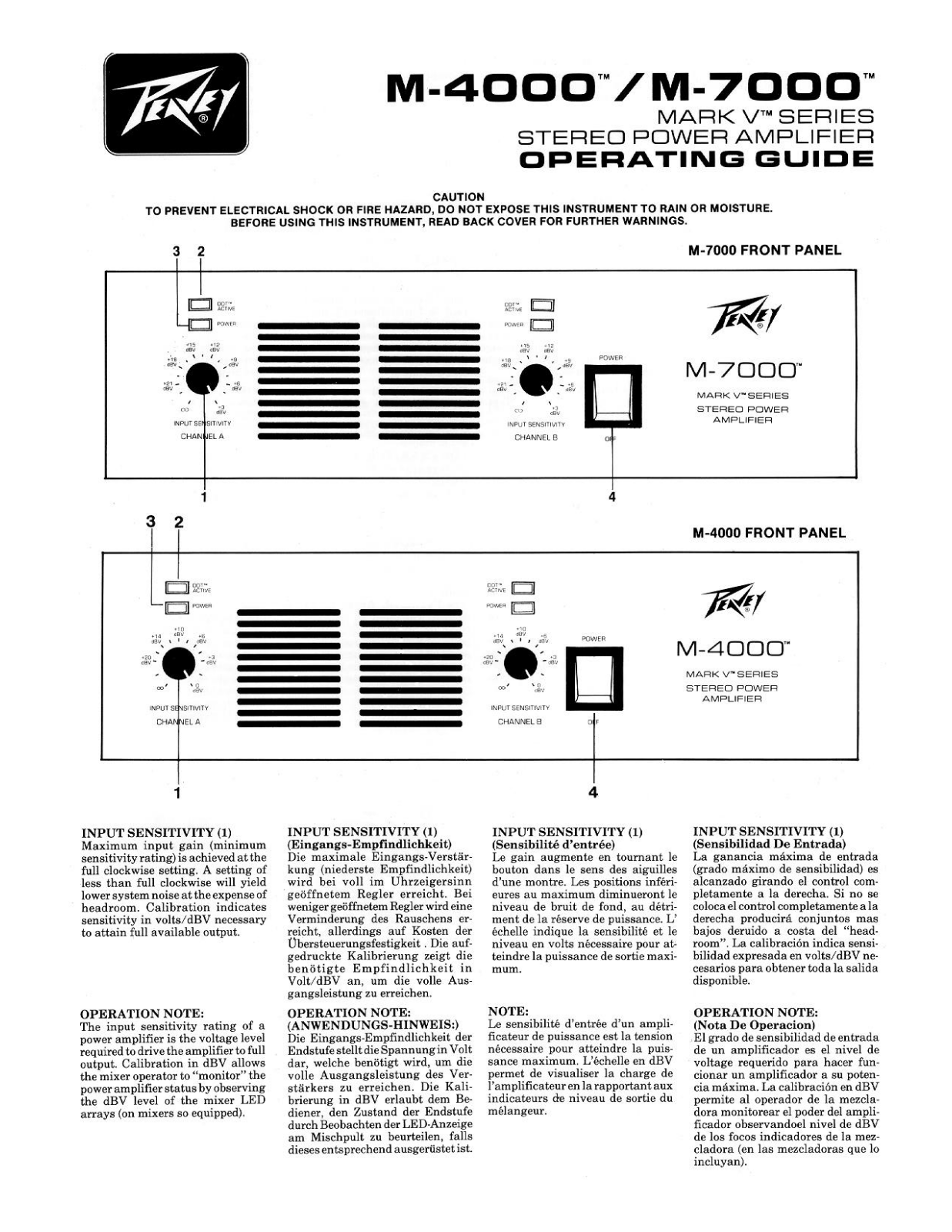 Peavey M-4000, M-7000 User Manual