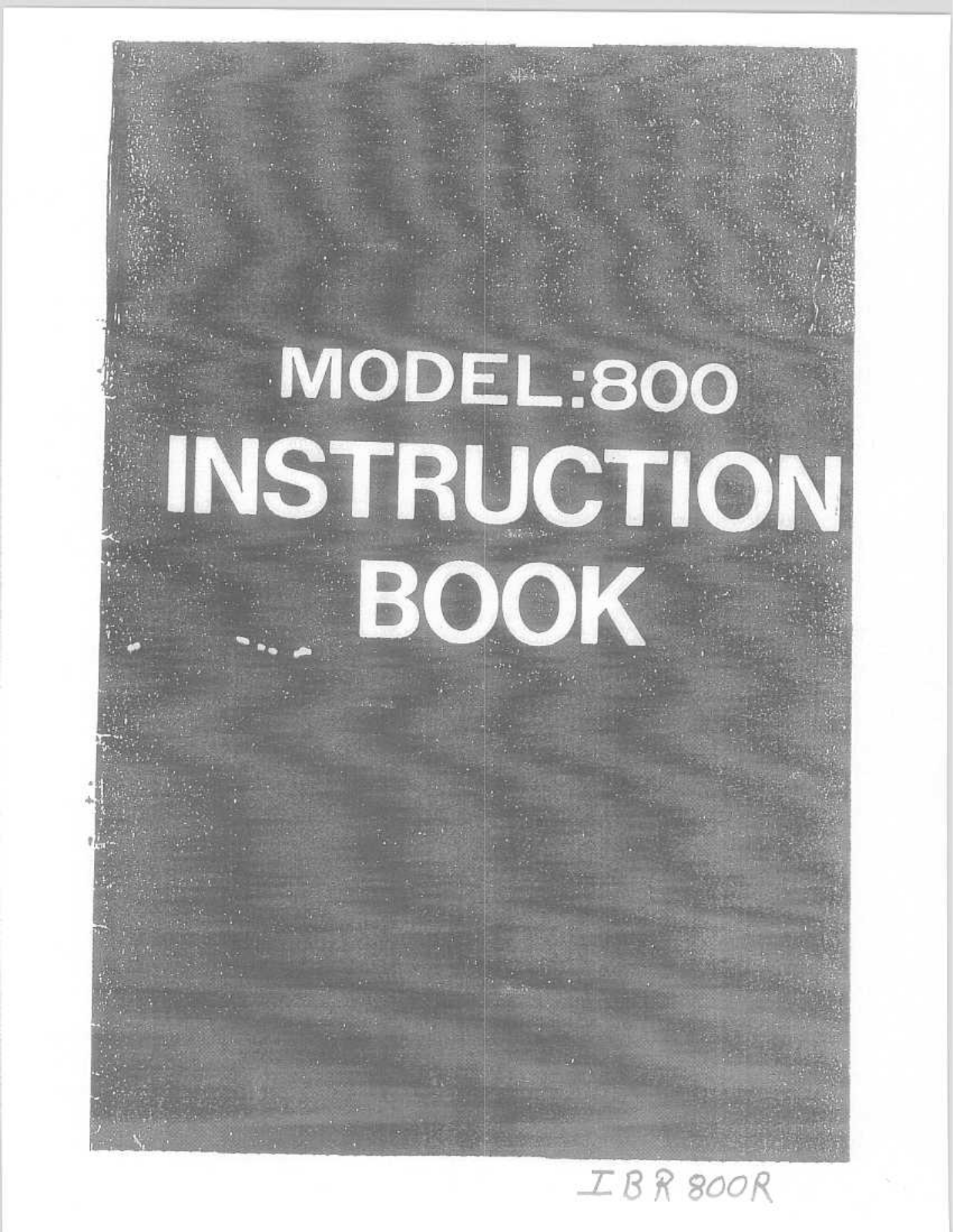 RICCAR 800R Instruction Manual