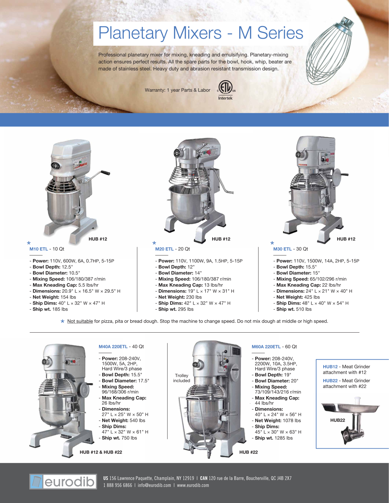 Eurodib M20ETL, M30ETL User Manual