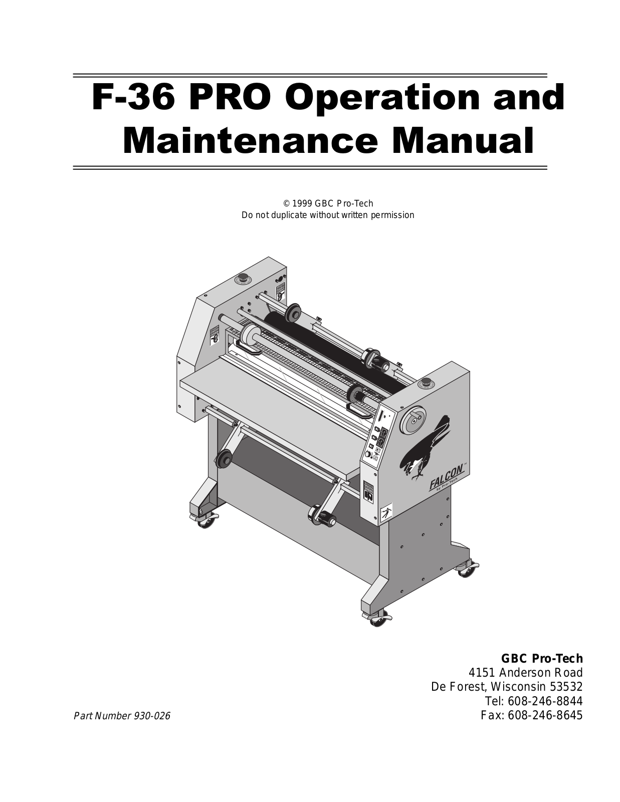 GBC F-36 User Manual