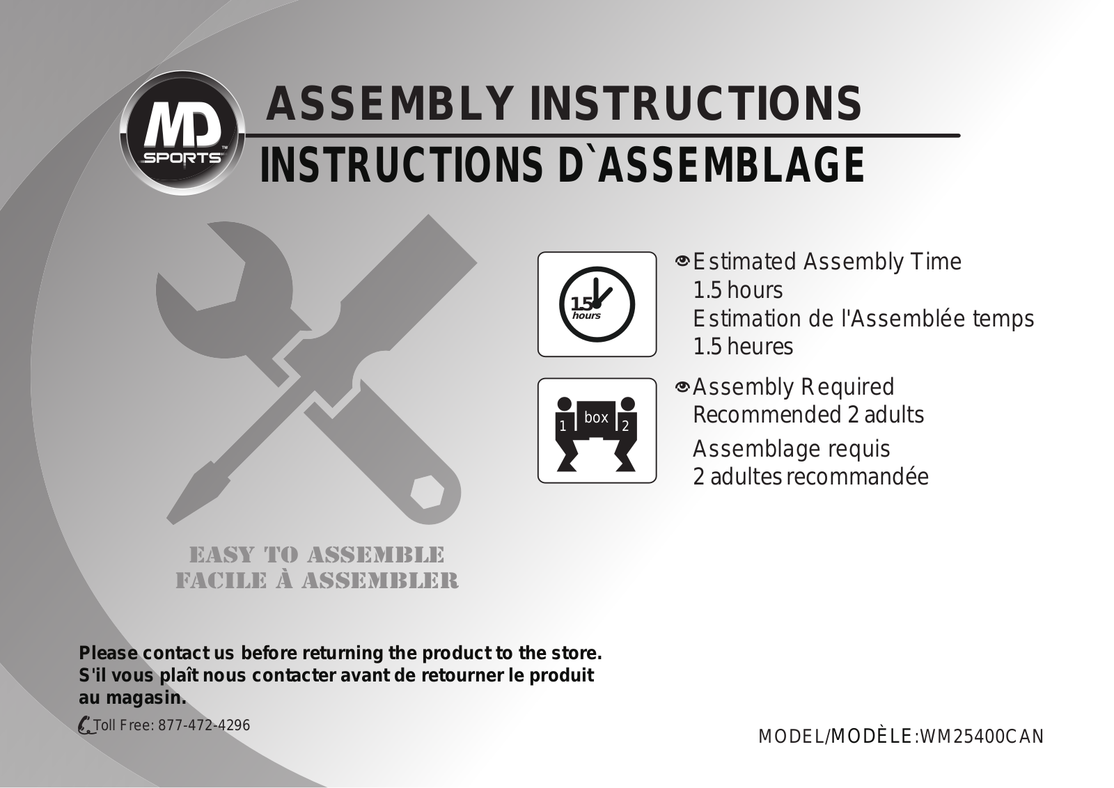 Md sports WM25400 User Manual