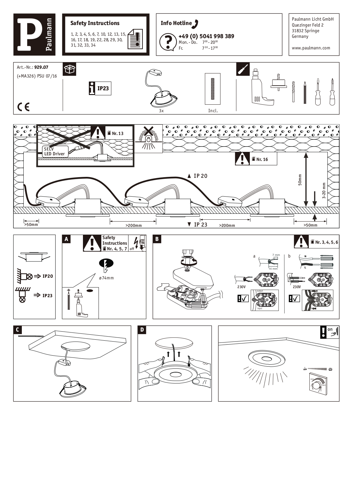 PAULMANN PLM 92907 Instructions - ManualMachine.com
