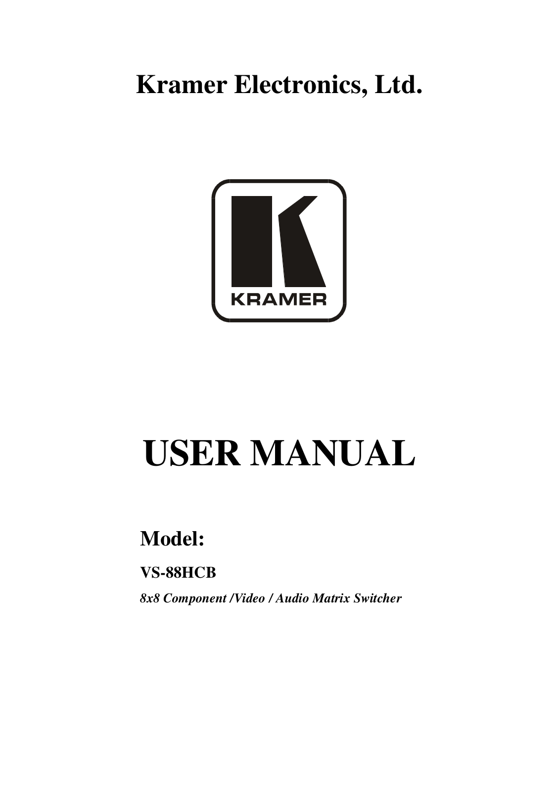 Kramer Electronics VS-88HCB User Manual