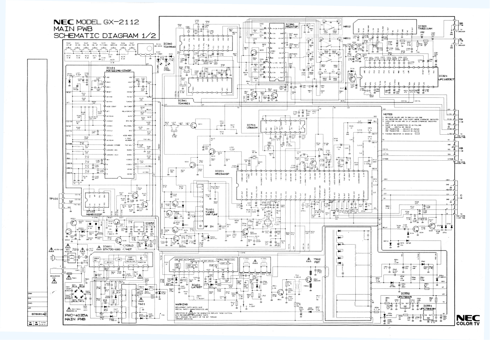 NEC GX-2112 Schematic