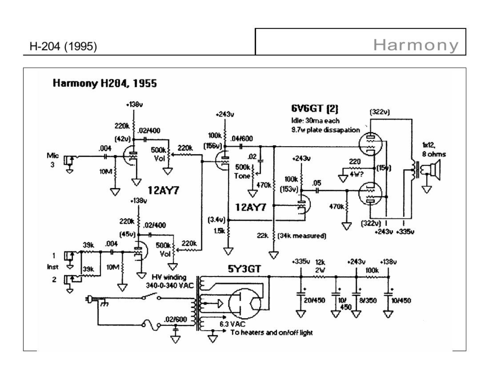 Harmony h204 schematic