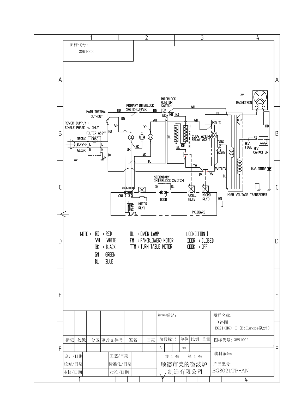 Vitek EG8021TP-AN Circuit diagrams