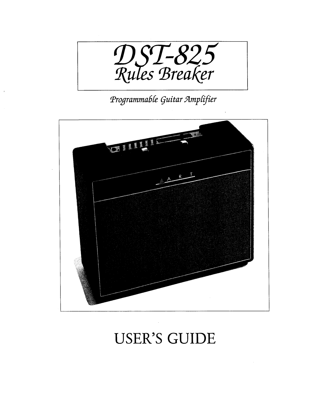 Applied Research and Technology (ART) DST-825, DST-830 Owner's Manual