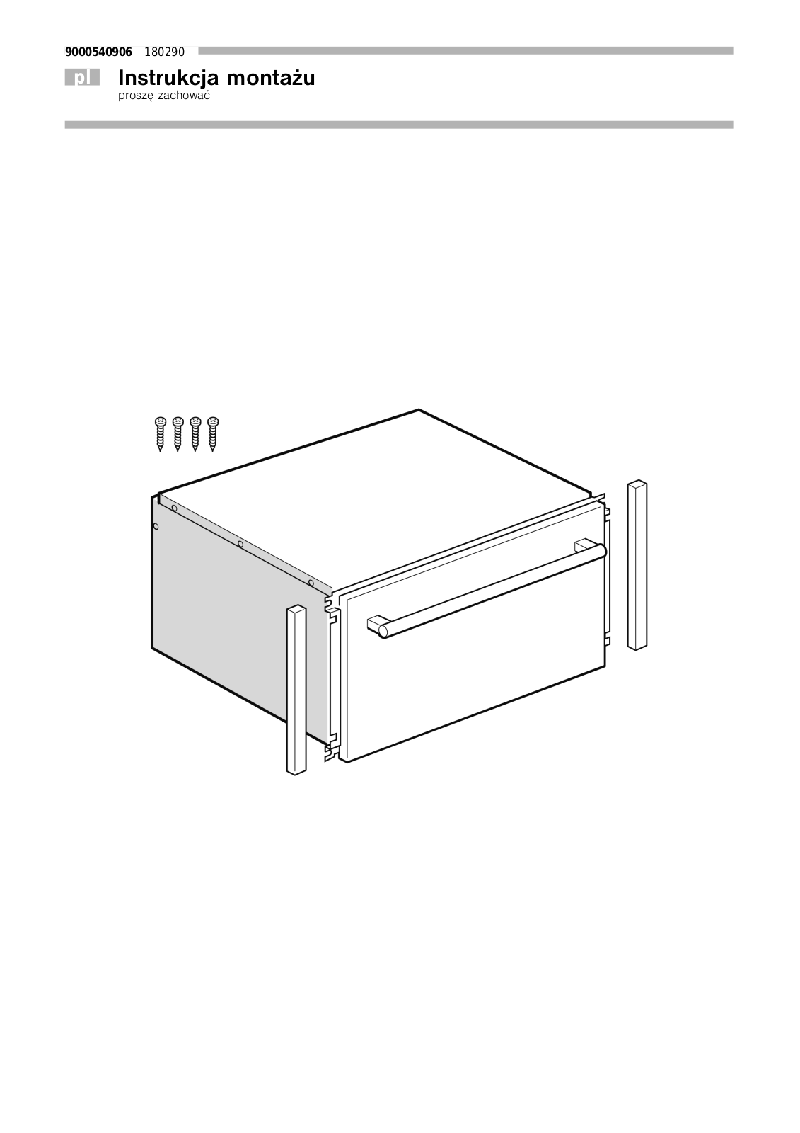 Siemens HW290562/02, HW290562/01, HW290562, HW290262 INSTALLATION INSTRUCTIONS