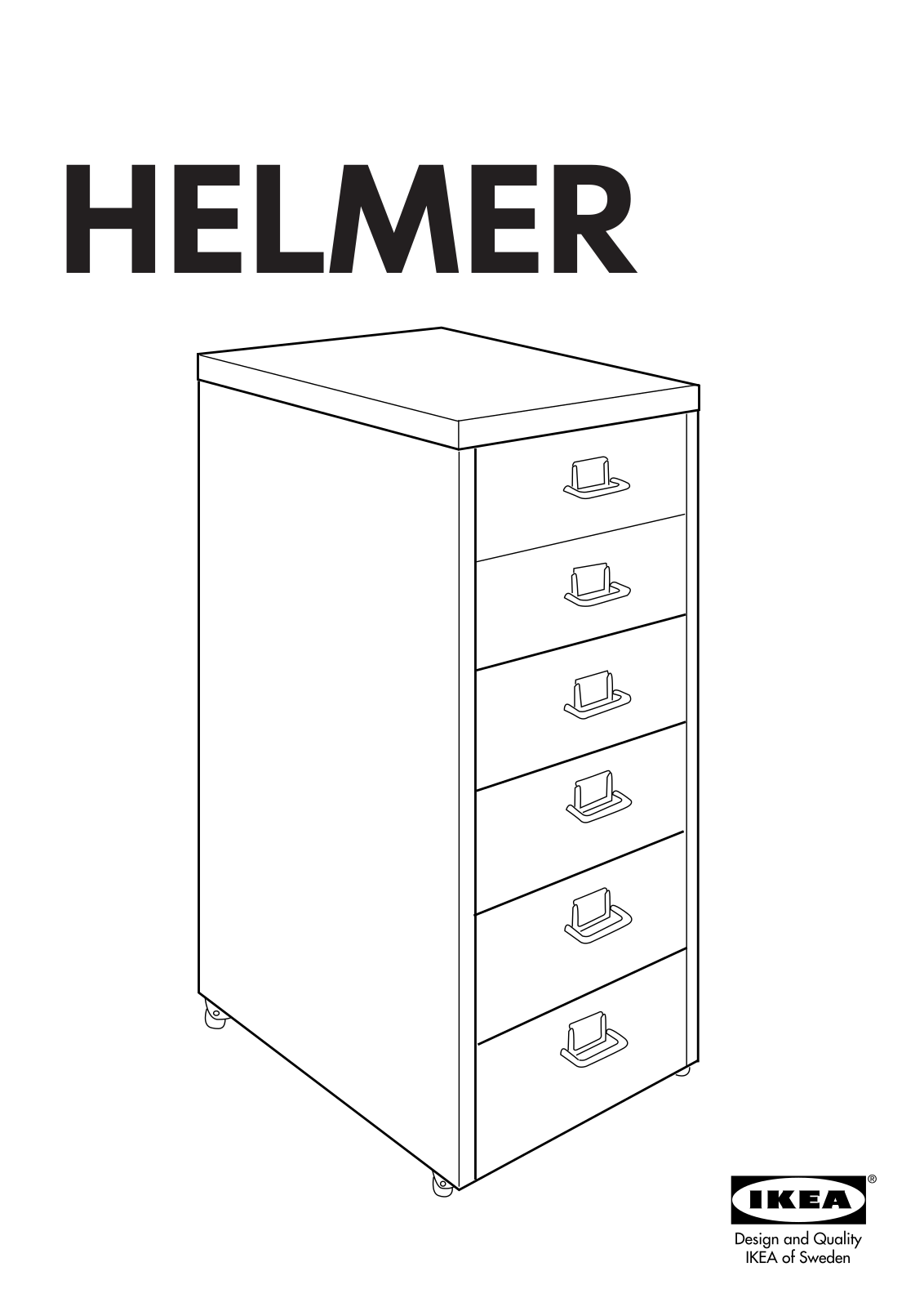 IKEA HELMER DRAWER UNIT-CASTERS 11X27 Assembly Instruction