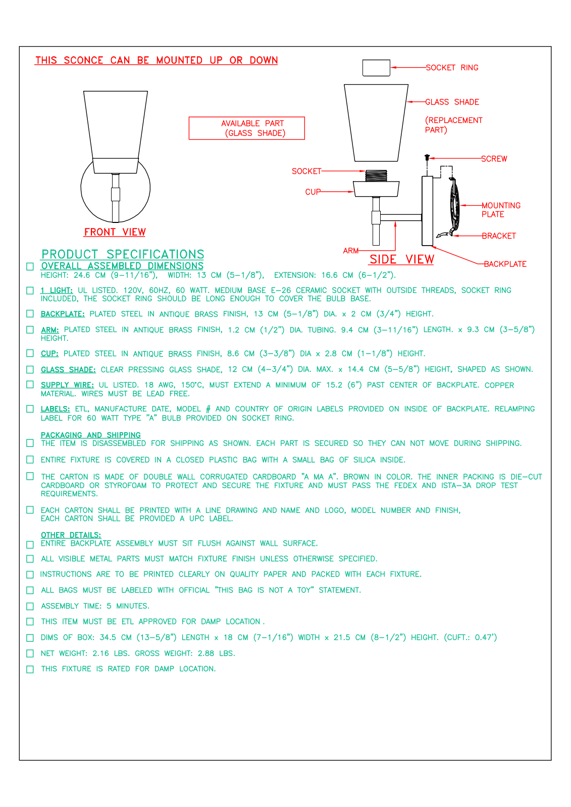Wade Logan W005483042 Specifications - ManualMachine.com
