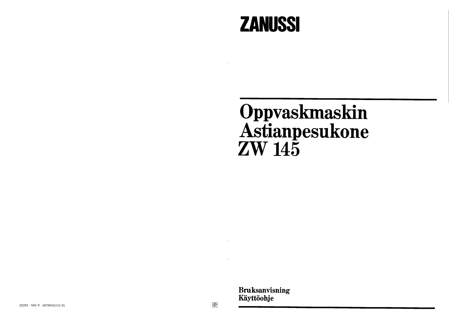 Zanussi ZW145 User Manual