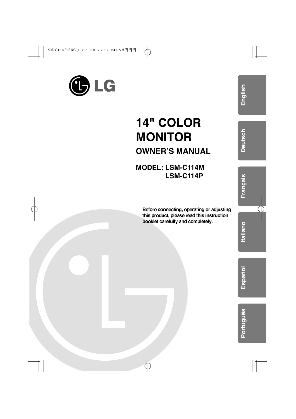 LG LSM-C114P User Manual