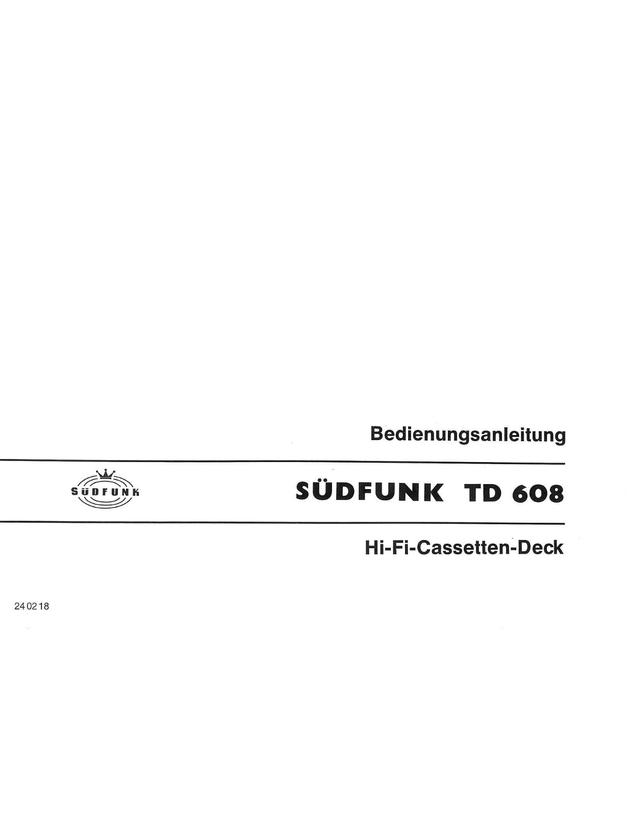 Suedfunk TD608 User guide - ManualMachine.com