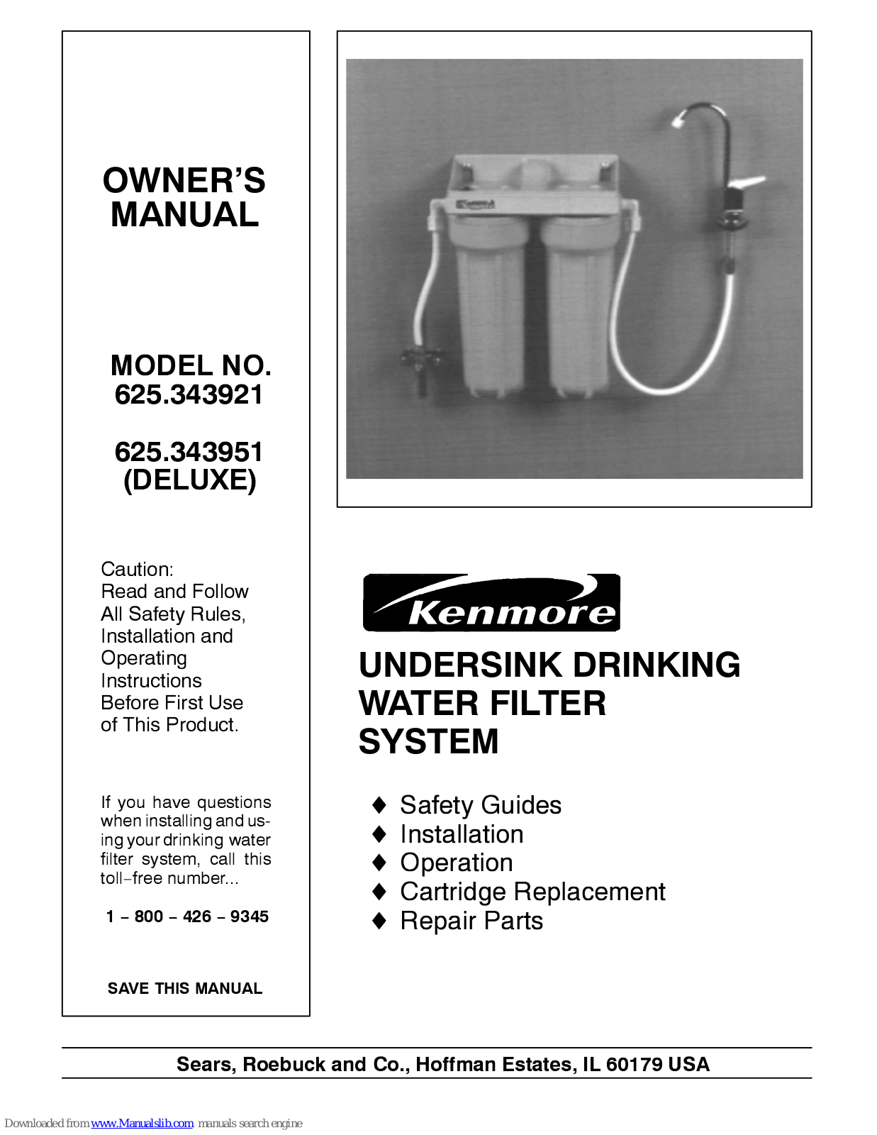 Kenmore 625.343951 Deluxe User Manual