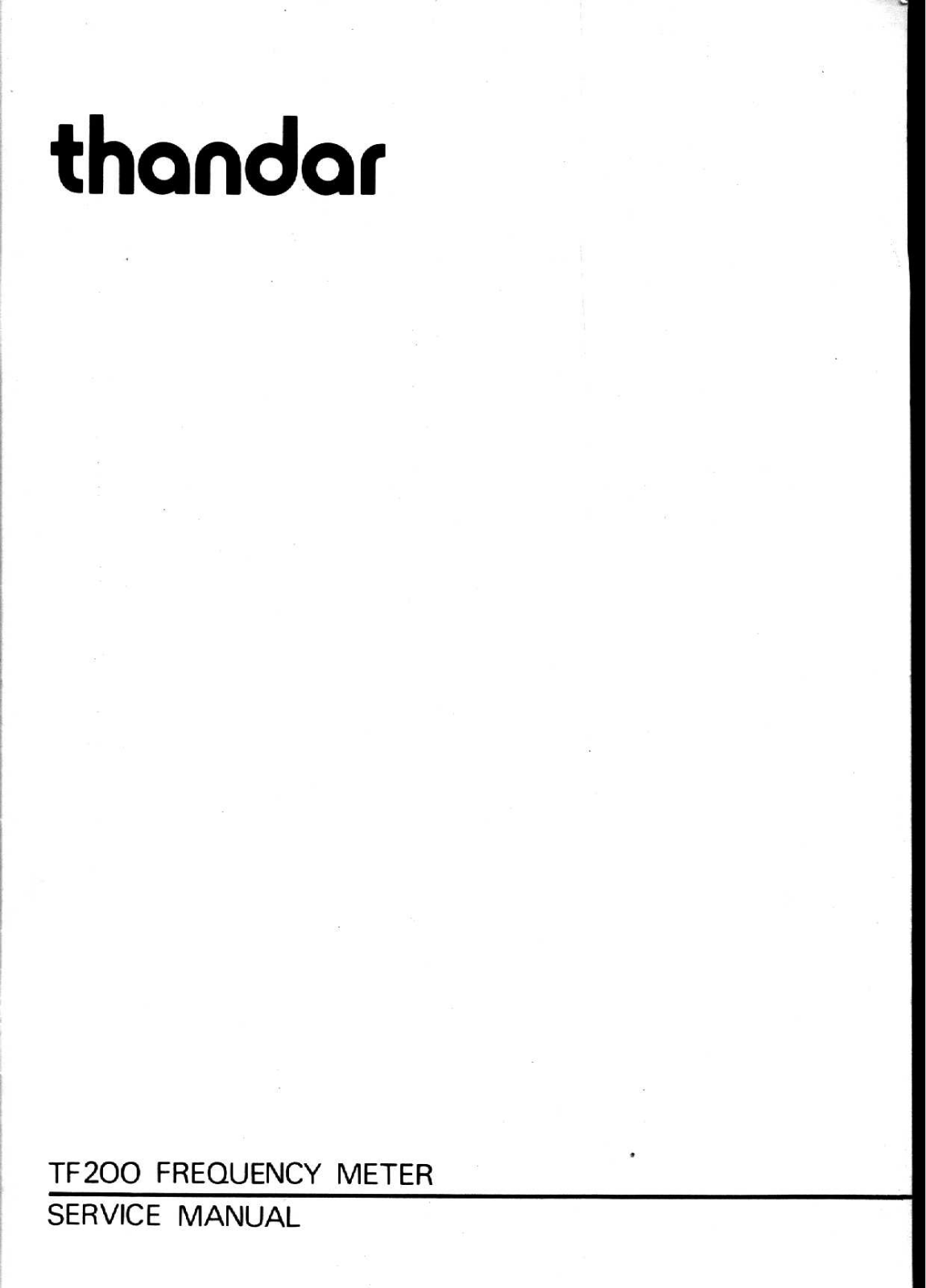 Thandar TF200 Service Manual