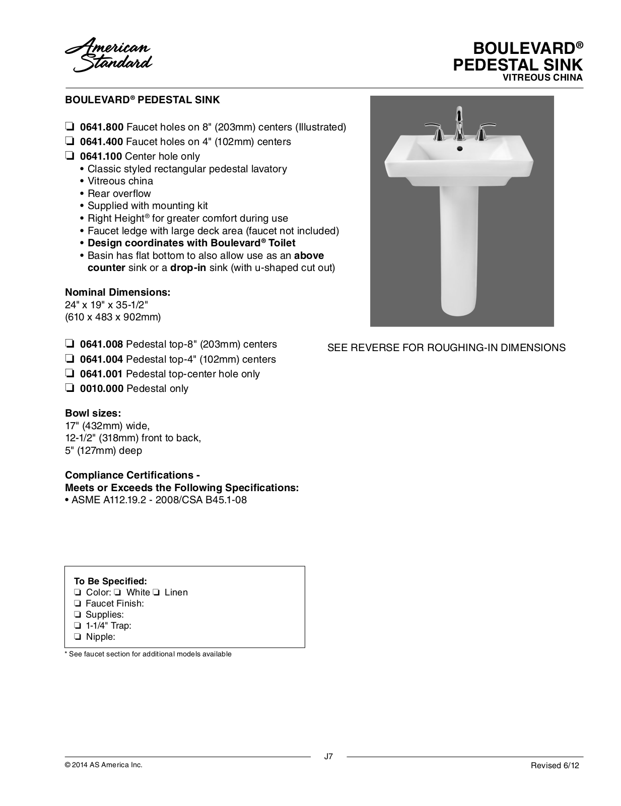 American Standard ASD9408 Specifications - ManualMachine.com