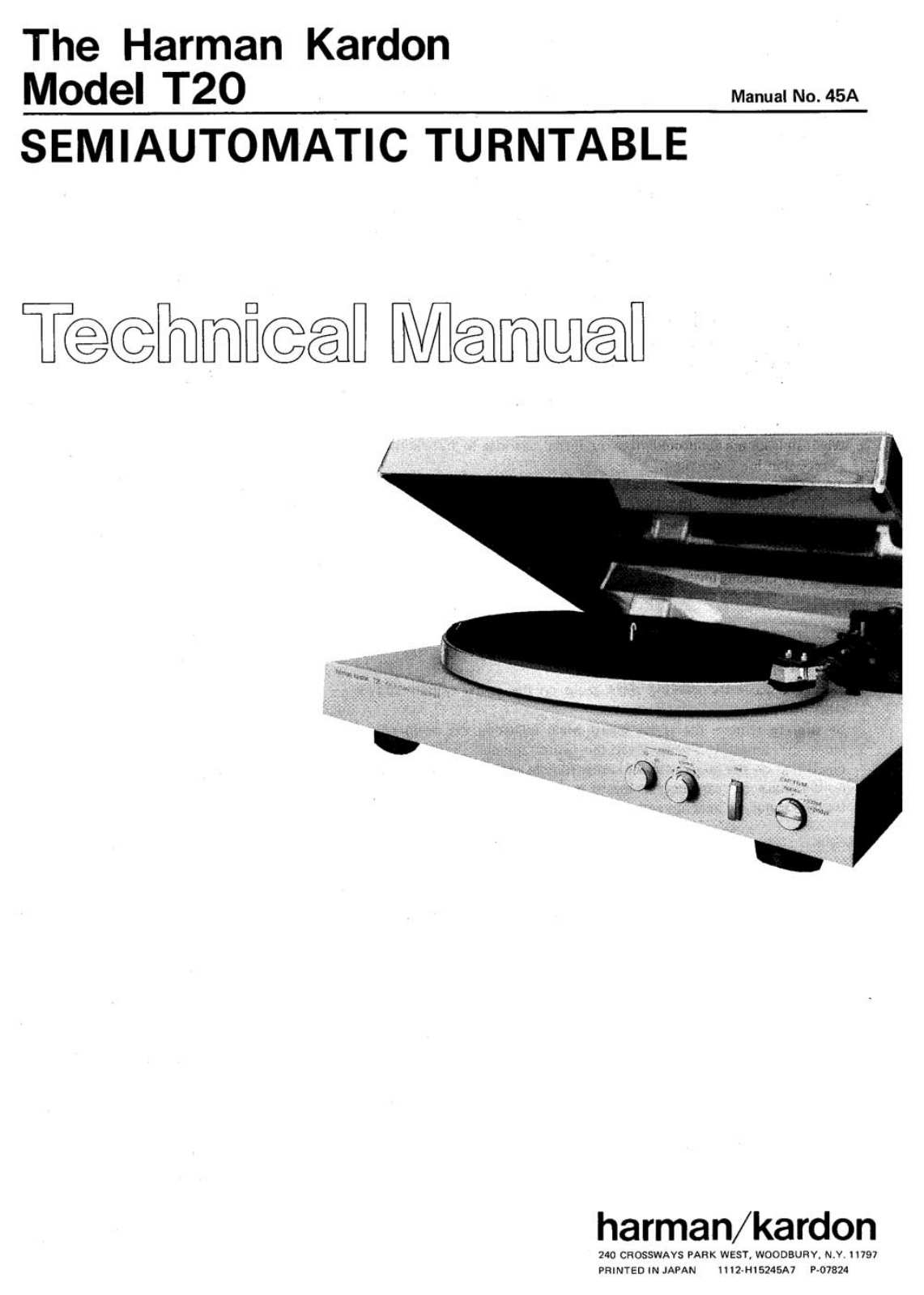 Harman Kardon T-20 Service manual