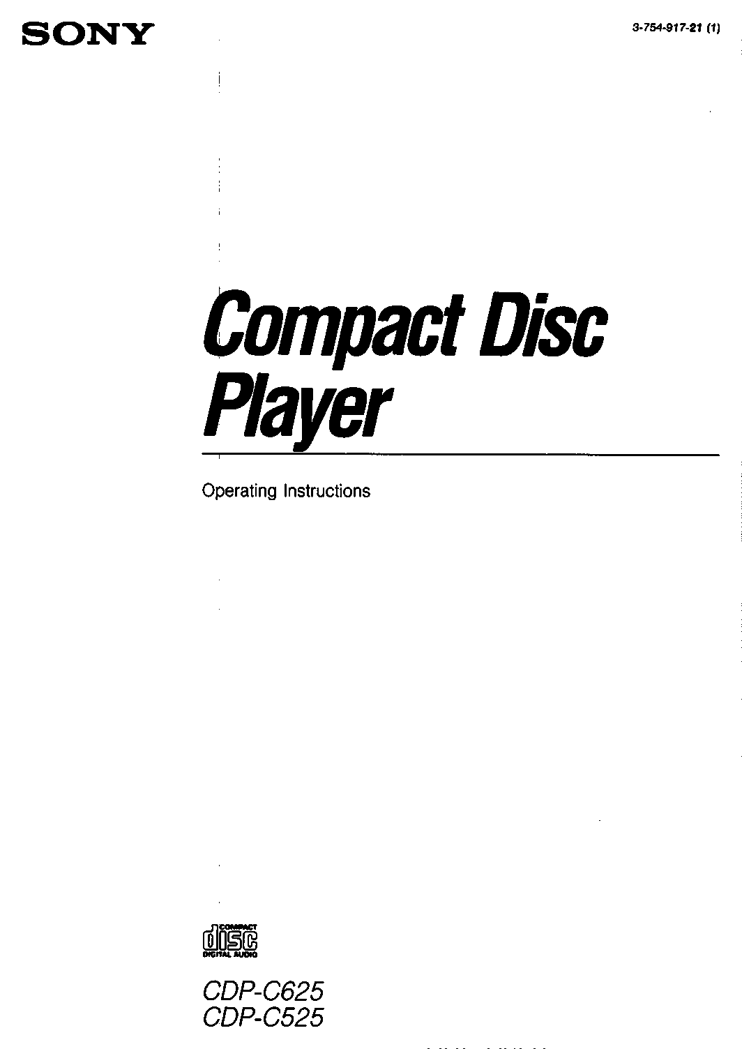 Sony CDP-C625 User Manual