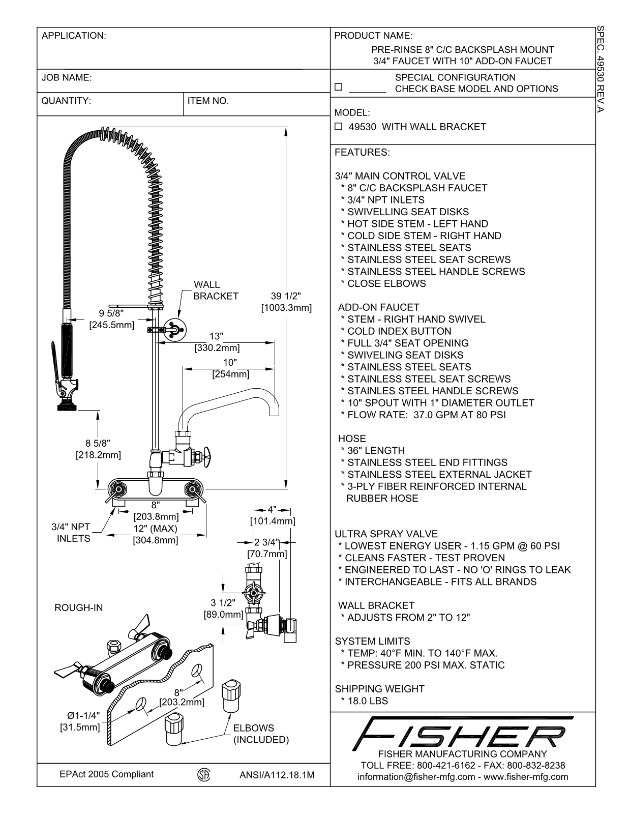 Fisher Manufacturing 49530 User Manual