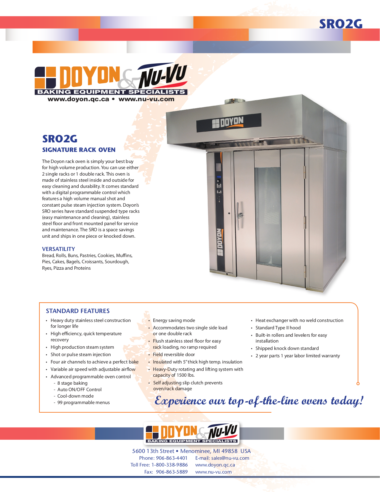 Doyon SRO2G User Manual