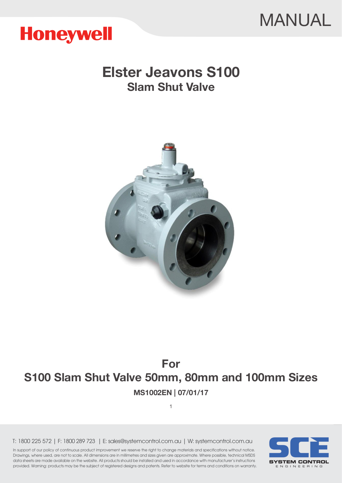 Honeywell Elster Jeavons S100 User Manual