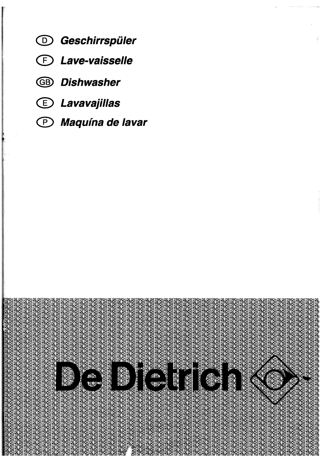 De dietrich DVI150WE1, DVI150XE1, DVI150BE1 User Manual